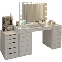 1.5-meter large dresser storage cabinet integrated household Hollywood mirror with lights big makeup table