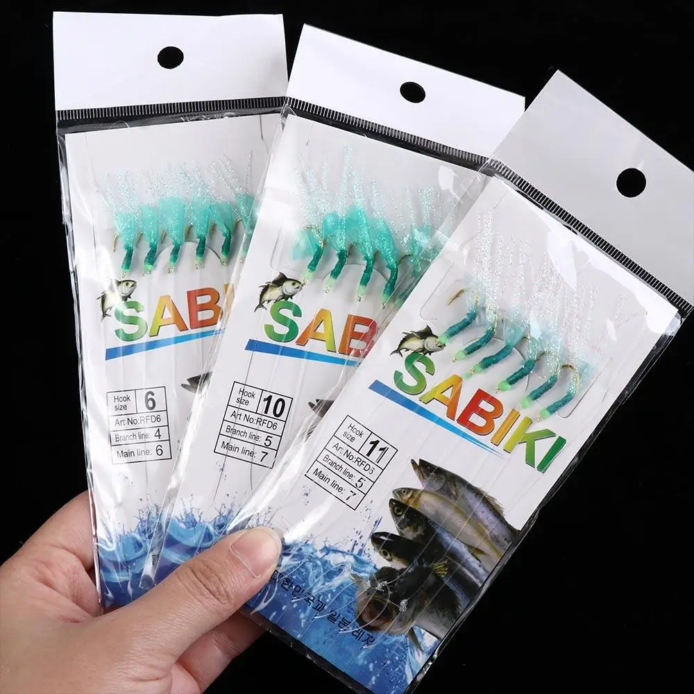 

Sabiki Rigs String Hooks Feather Lures Saltwater Artificial Baits Tackle Set