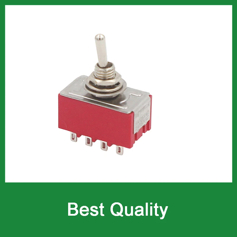 1 PCS 12Pin Toggle Switches Red 2/3 Position ON-ON DPDT Mini Toggle Switches 5A/125V-2A/250V AC MTS-402 Push Button Switch
