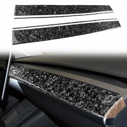 For Tesla Model 3 Y 2017-2022 Carbon Fiber Car Center Console Dashboard Panel Cover Trim Sticker Interior Decoration Accessories