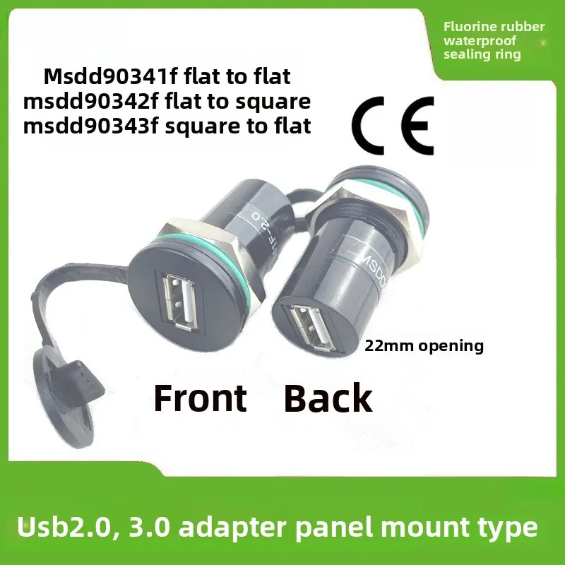 Panel Mount USB Female Socket Adapter U Disk Data Transfer Industrial Panel Mount Connector Electronic Equipment Wiring Parts