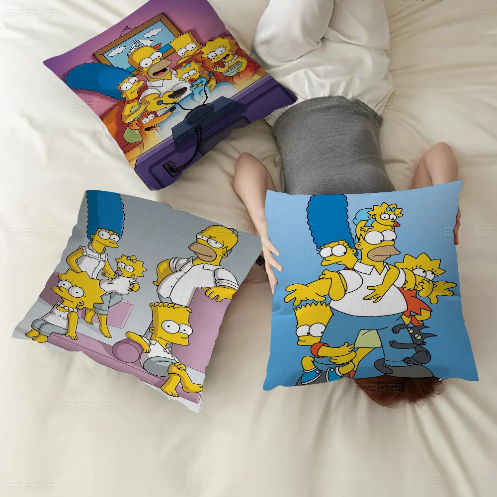 

Cartoon Anime S-Simpsons Decorative Room Aesthetics Pillow Case Home Decor Bedroom Sofa Bed Couch Pillow Cover 45x45