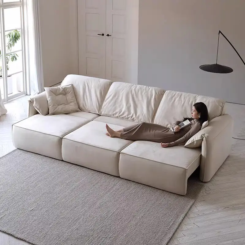 

Beige 2 Seats Electric Sofa Armrest Full Size Apartments Sleeper Recliner Sofa Modern Designer Divano Intelligente Furniture