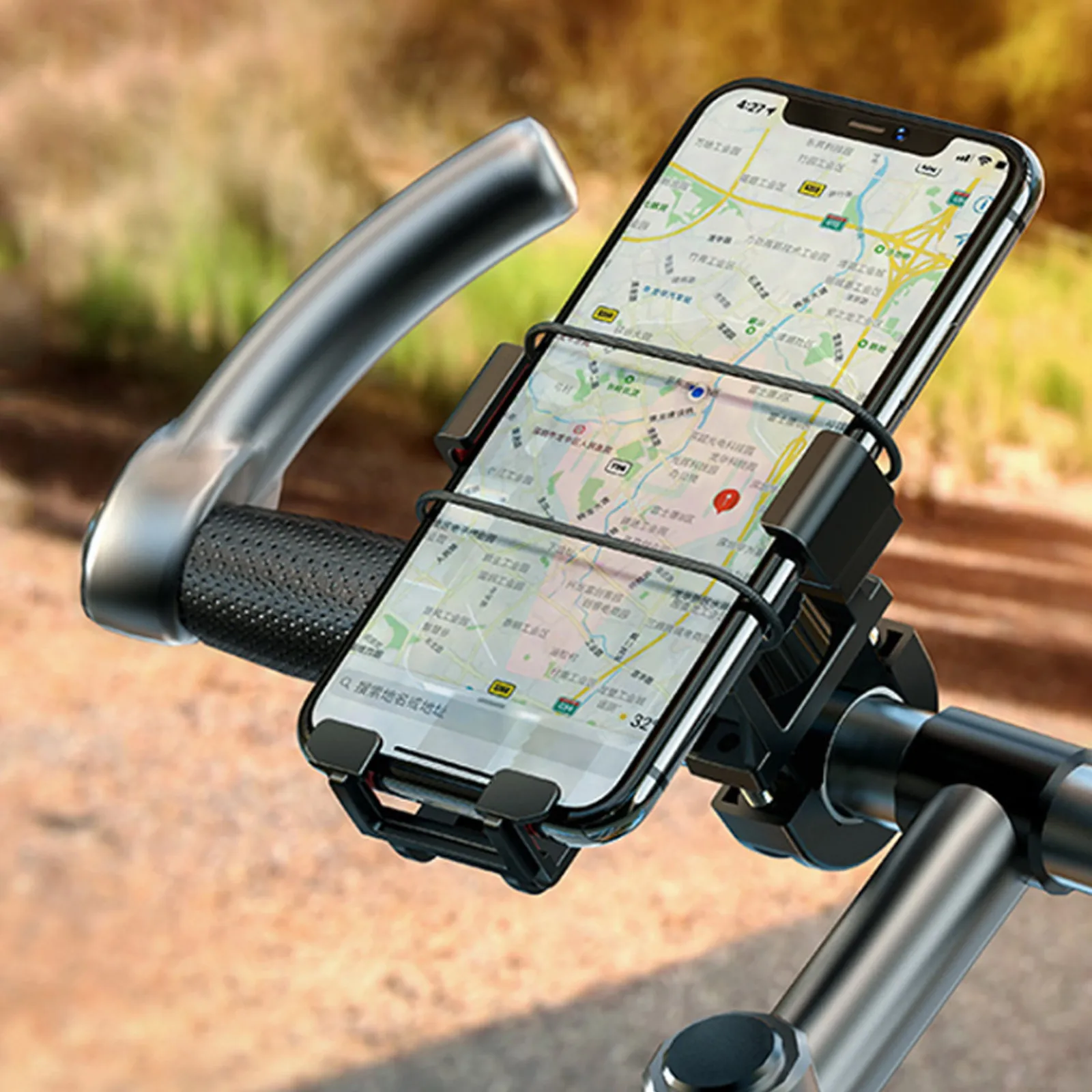 Besegad Universal Rotatable Bike Phone Holder Bicycle Motorcycle Mobile Phone Navigation Bracket for 4.5-7inch Mobile Phones