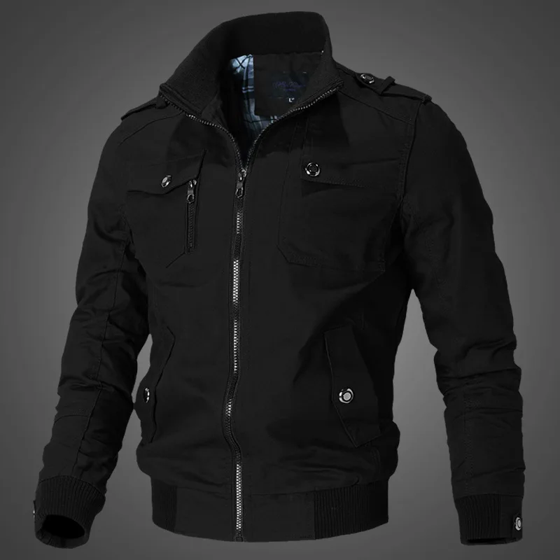 Bomber Jacket Men Fashion Casual Windbreaker Jacket Coat Men 2025 Spring Autumn New Hot Outwear Stand Slim Military Jacket Mens