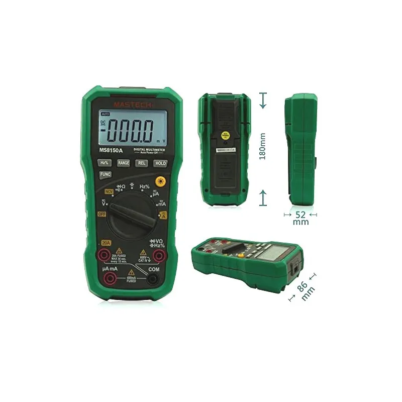 Ms8150aa 4000 Ac Dc Digital Multimeter Backlight Frq Cap Cat4 Mastech