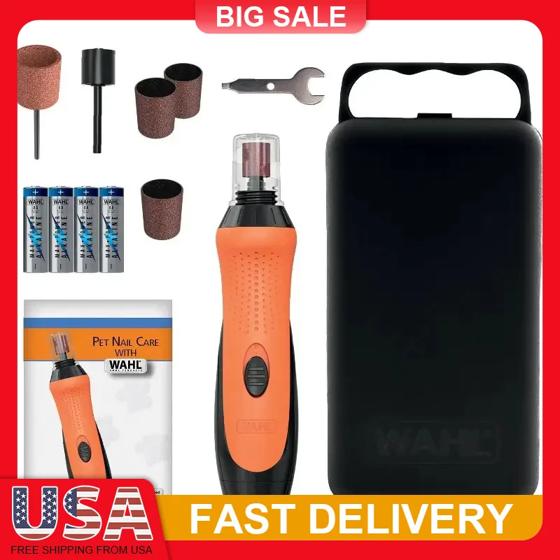 

Cordless Pet Nail Grinder Kit Dog Cat Grind Smooth Battery Powered 2 Speeds Safety Guard Rounding Tip Electric Grooming Tool