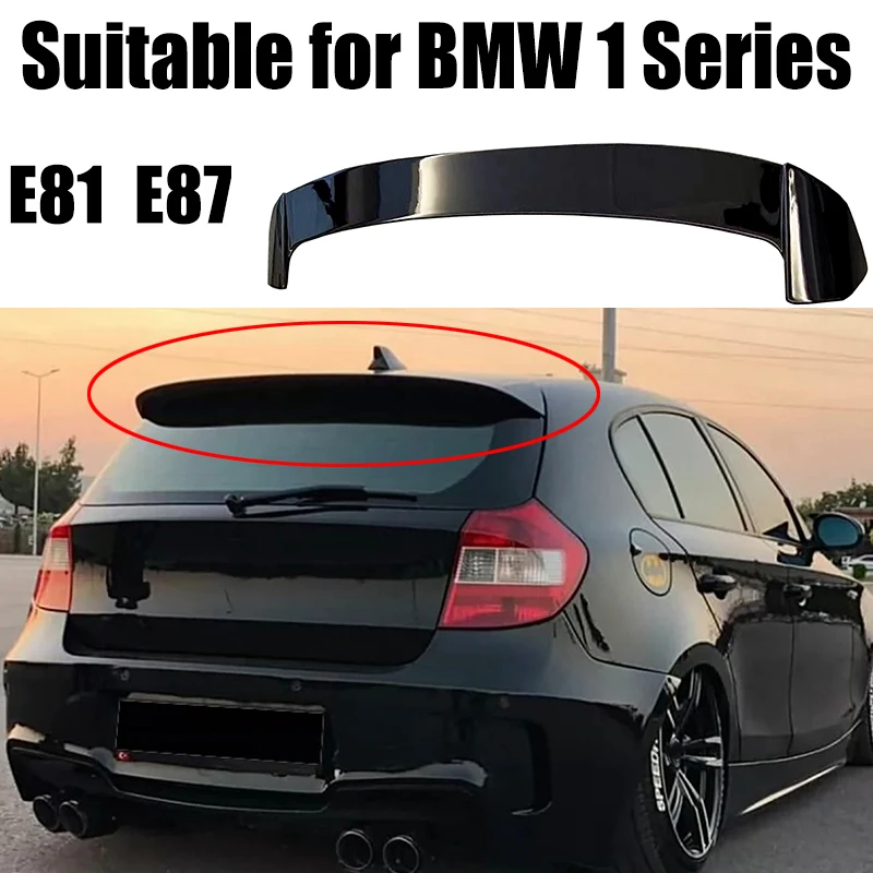 For BMW 1 Series E87 E81 116i 118i 120i rear roof spoiler carbon black body sports modification kit 2004 05 06 07 08 09 10 11 12