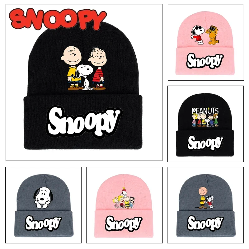 Kawaii سنوبي محبوك القبعات للرجال والنساء ، دفئا قبعة ، في الهواء الطلق غطاء محرك السيارة ، يندبروف قبعة ، قبعات عادية ، هدايا للسيدات ، لطيف الموضة ، الخريف والشتاء