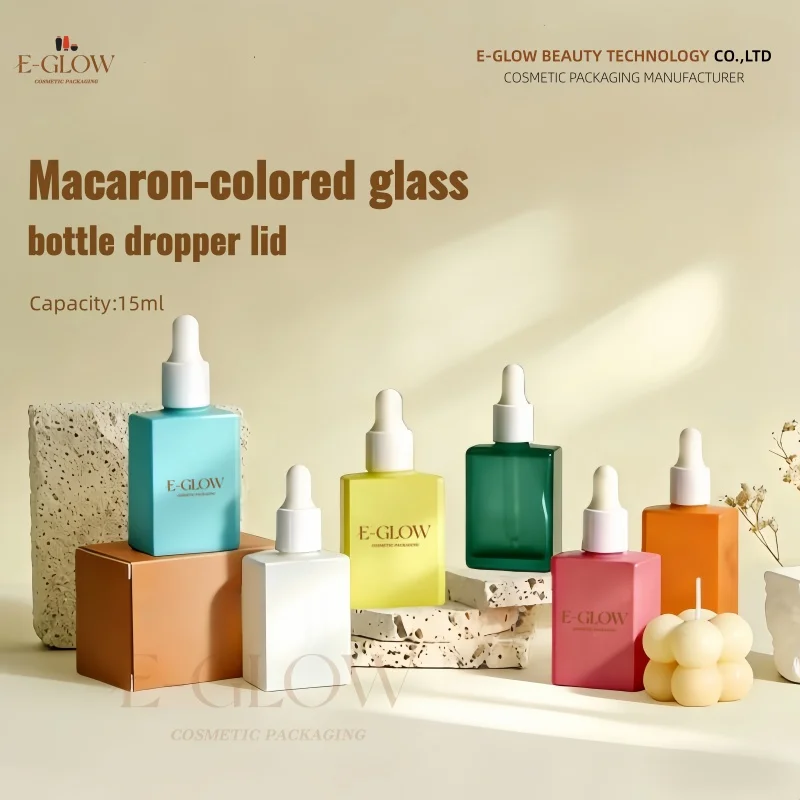 

【Логотип на заказ】100 шт. по индивидуальному заказу, 15 мл, белая клейкая головка, цветная капельница, стеклянная бутылка, материал для инструментов для упаковки красоты