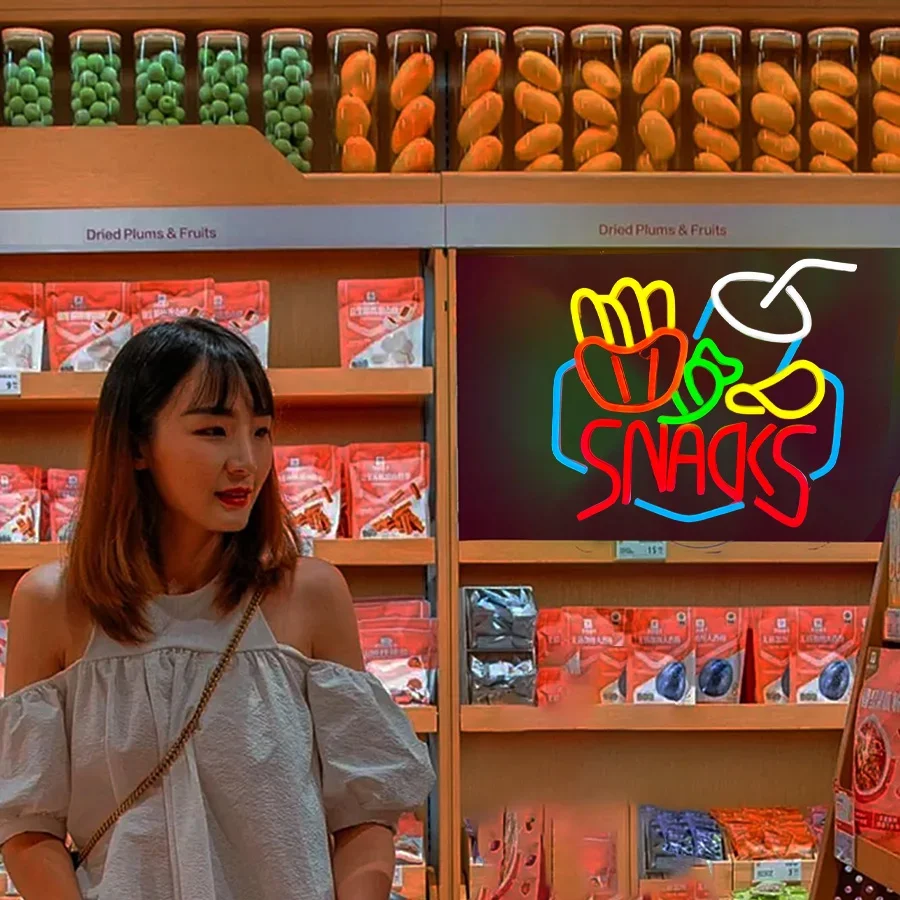

Snacks Neon Sign For Wall Decor,Led Neon Light For Snack Shop, Coffee,Bar Decor, Candy Shop, Art Decor,Movie Theater Decor