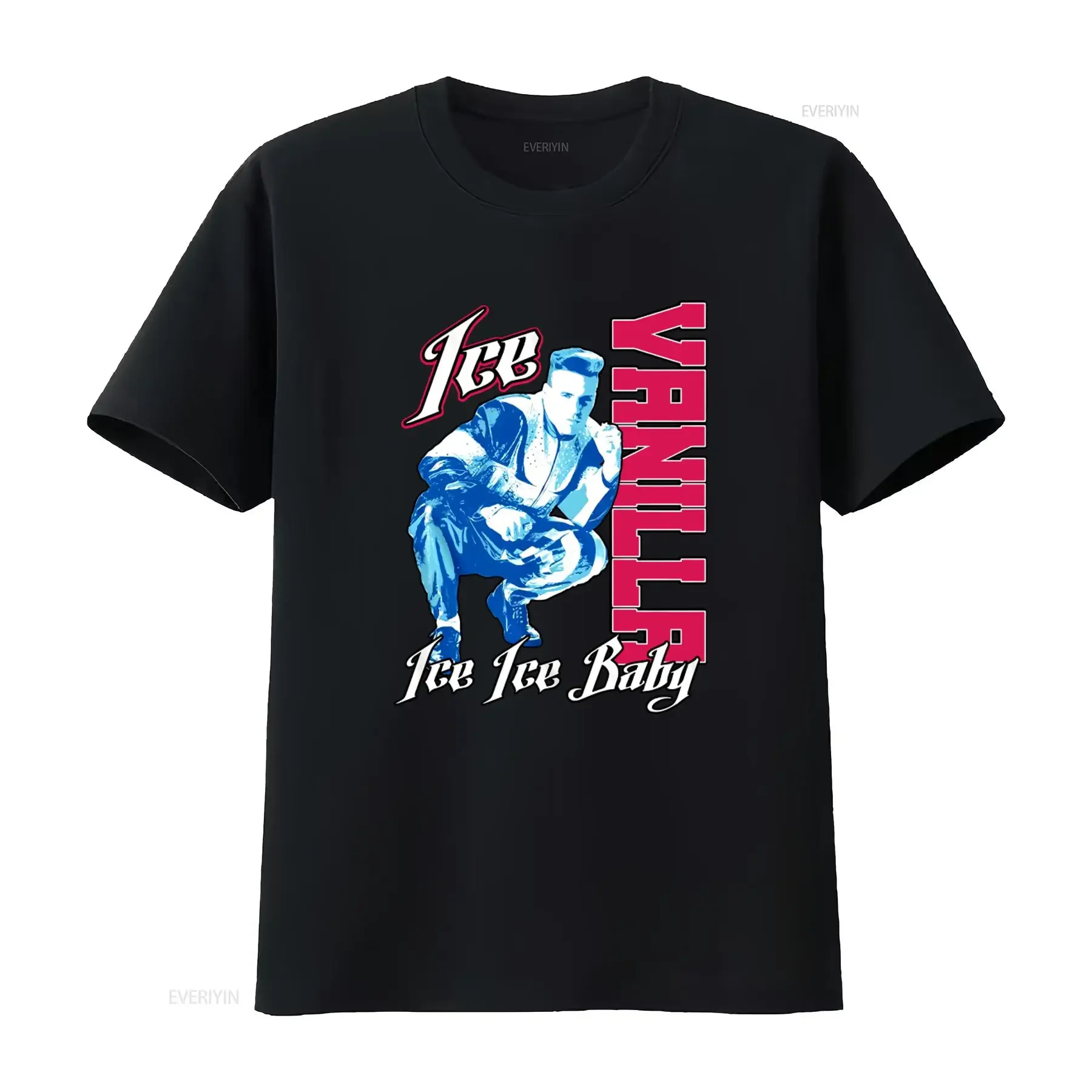 Ice Baby Vanilla Classic Print T Shirt for Adults vintage Washed Slightly Stylish designer clothes homme streetwear Unisex