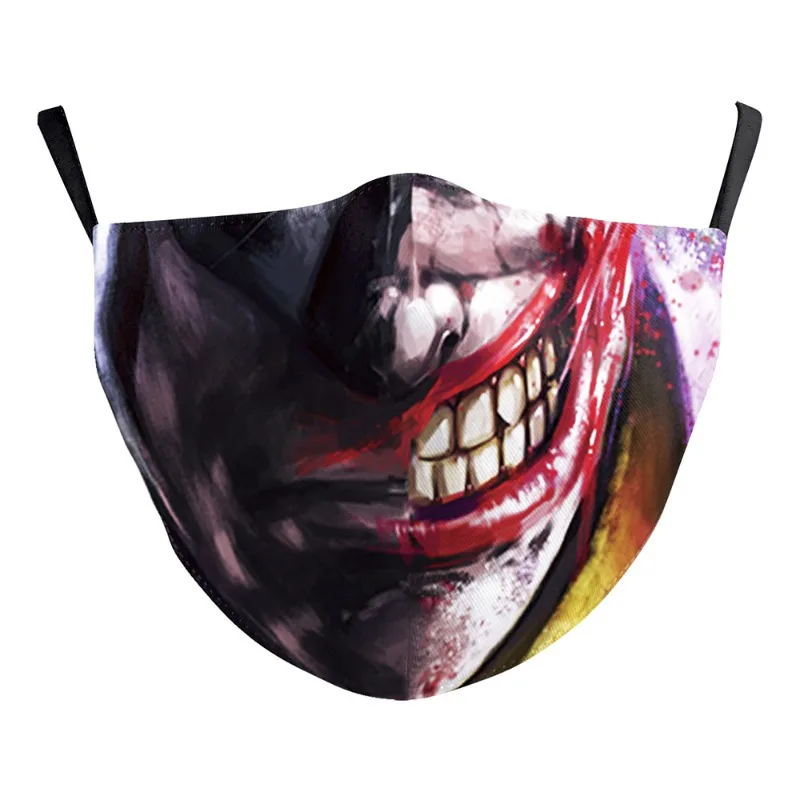 Halloween Printing Dustproof Mask Adult Fashion Cool Cartoon Pattern Cotton Breathable Life Mask 06#