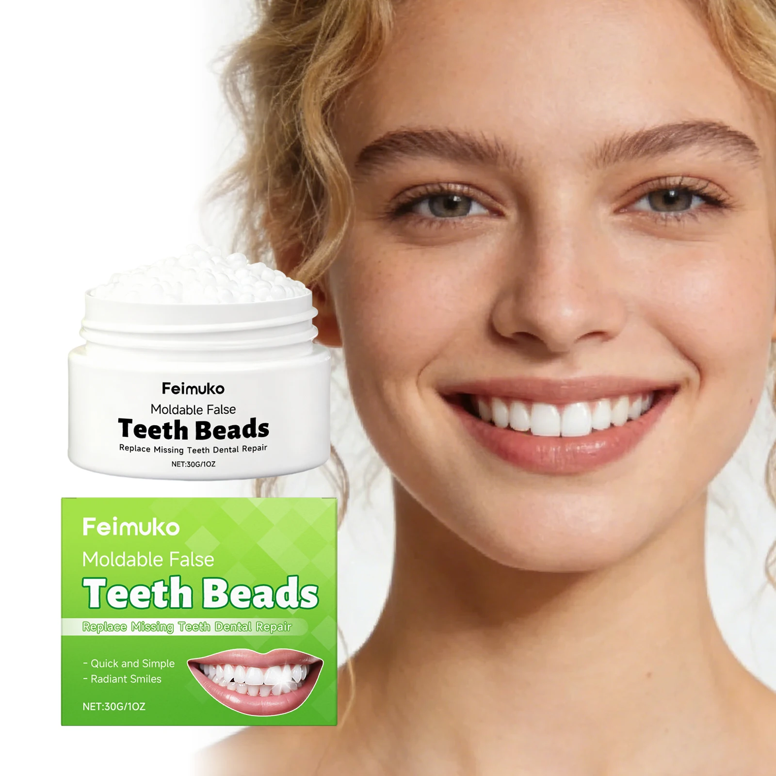 

Temporary Tooth Repair Gel Cosmetic Fake Teeth Shapeable Beads Custom Fit Missing Teeth Comfortable Gum Adapting Oral Care Daily