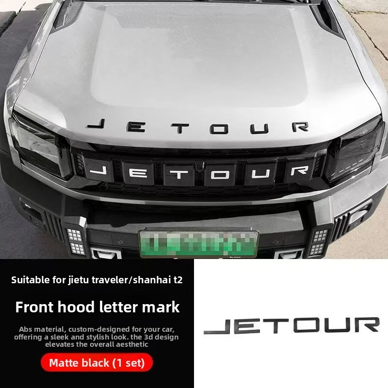 Car Logo Letter Name Blackening Sticker For Chery Jetour Traveler T2  Modified Grille Daytime Running Light Emitting Words Parts