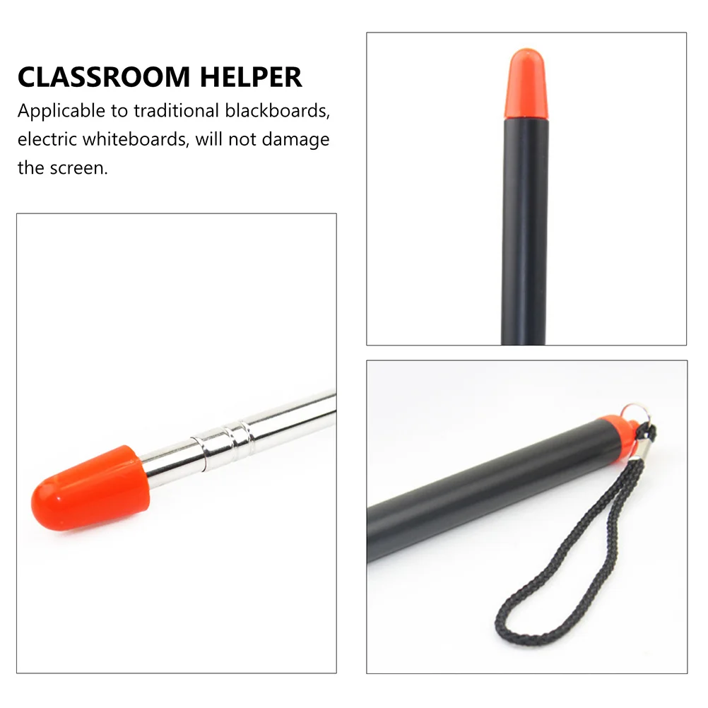 

Retractable Teaching Pointer Stainless Steel Handheld Teachers Stick Classroom Whiteboard Presenter Comfortable Non-Skid Sturdy