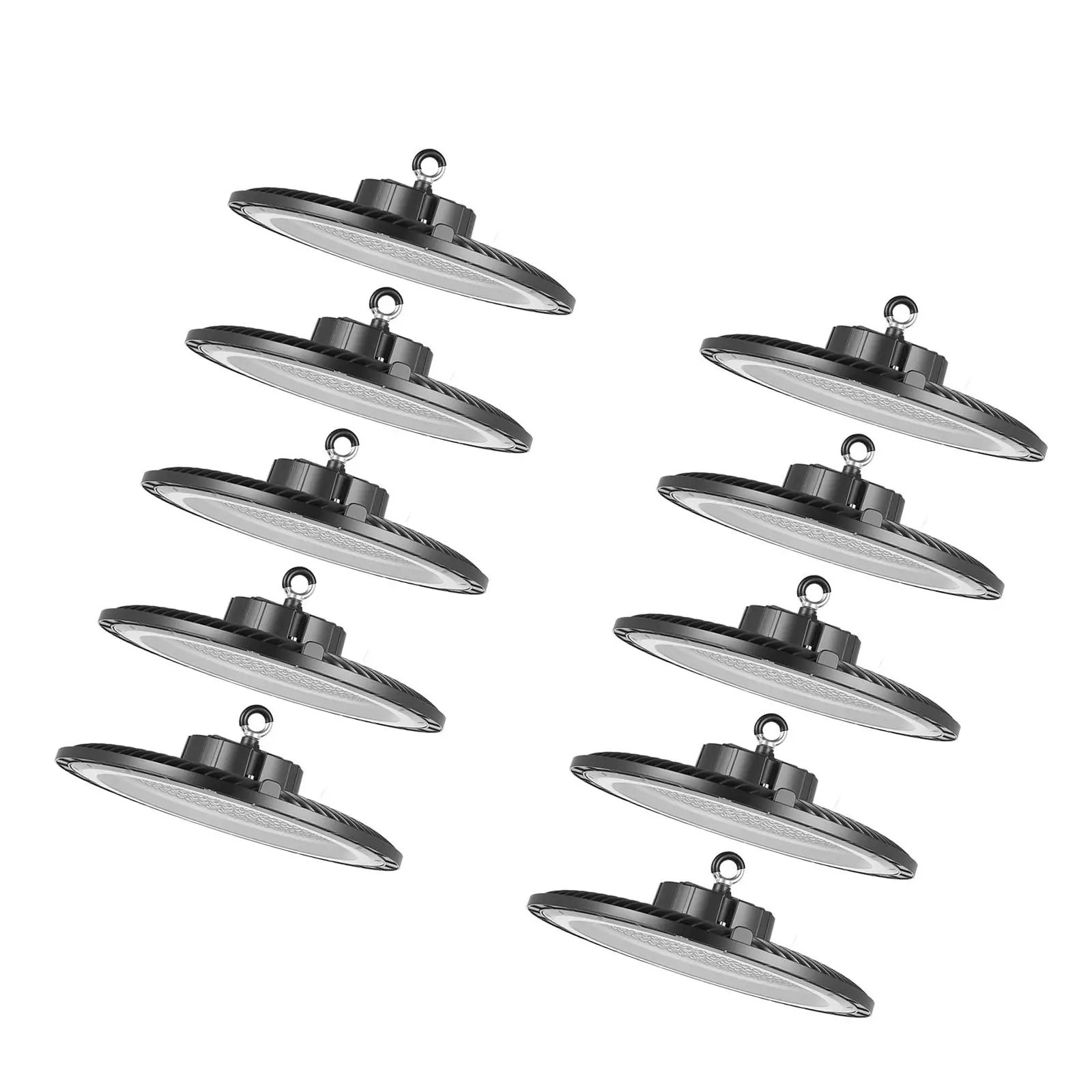 10 Pack LED High Bay Lights, 6000K 150W 21000LM Super Bright UFO LED Warehouse Shop Lights, IP65 Waterproof, 100-277V Wide Volta