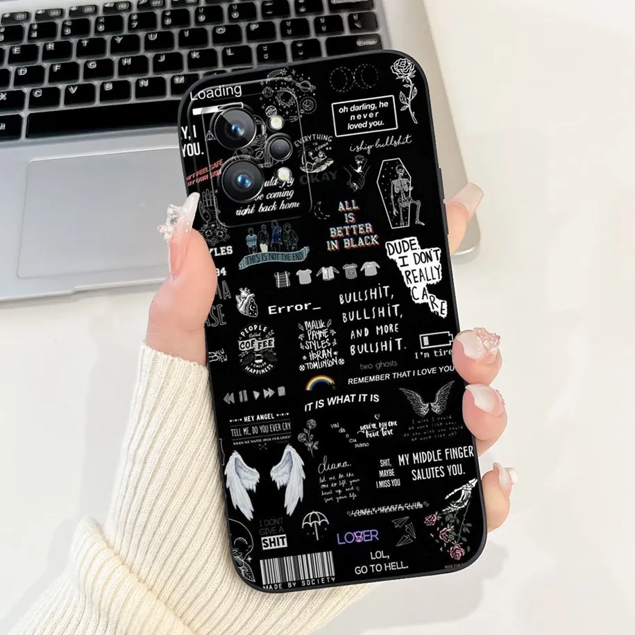 For Realme GT2 Pro 5G Case RMX3301 Shockproof Cover Fashion Flower Phone Cover For Realme GT2 Funda Realme GT Neo 3T Neo2 Bumper