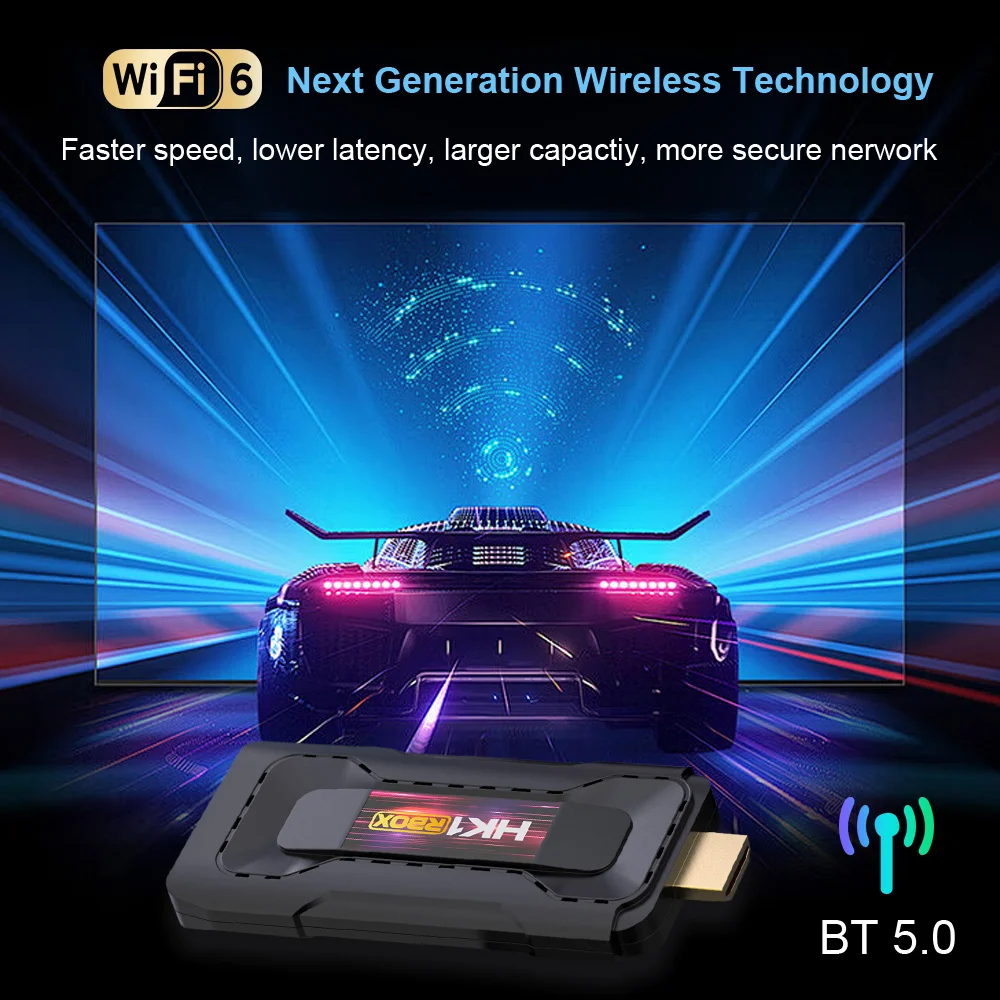 Android 13 TV Stick HK1 RBOX D8 8K Video Decocding RK3528 4GB 32GB AndoirdTV OS WIFI6 BT5.0 مع BT التحكم الصوتي TV Dongle