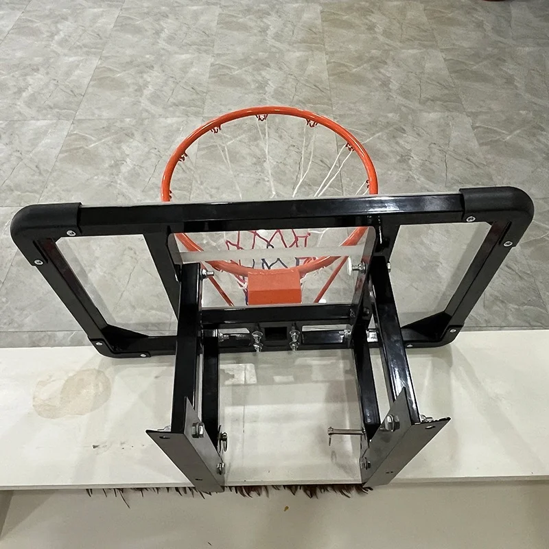 ห่วงบาสเก็ตบอลติดผนังขนาดเล็ก พร้อมแป้นบาสเหล็กแบบถอดได้ ขาตั้งบาสเก็ตบอลแบบปรับแต่งได้ ปี 2025