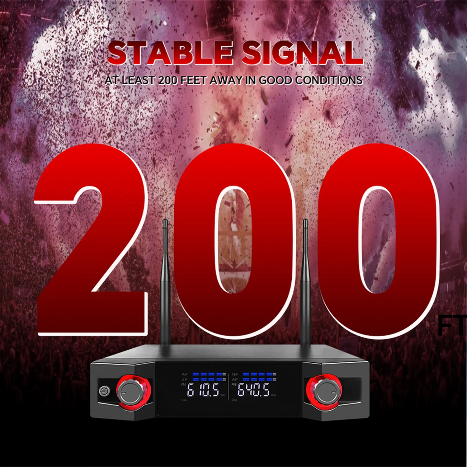 ميكروفون لاسلكي احترافي للترفيه المنزلي ، بطاقة صوت منزلية ، أغاني صوتية خارجية ، مرحلة كاريوكي ، 1 لمدة 2 ، GAW-UK999