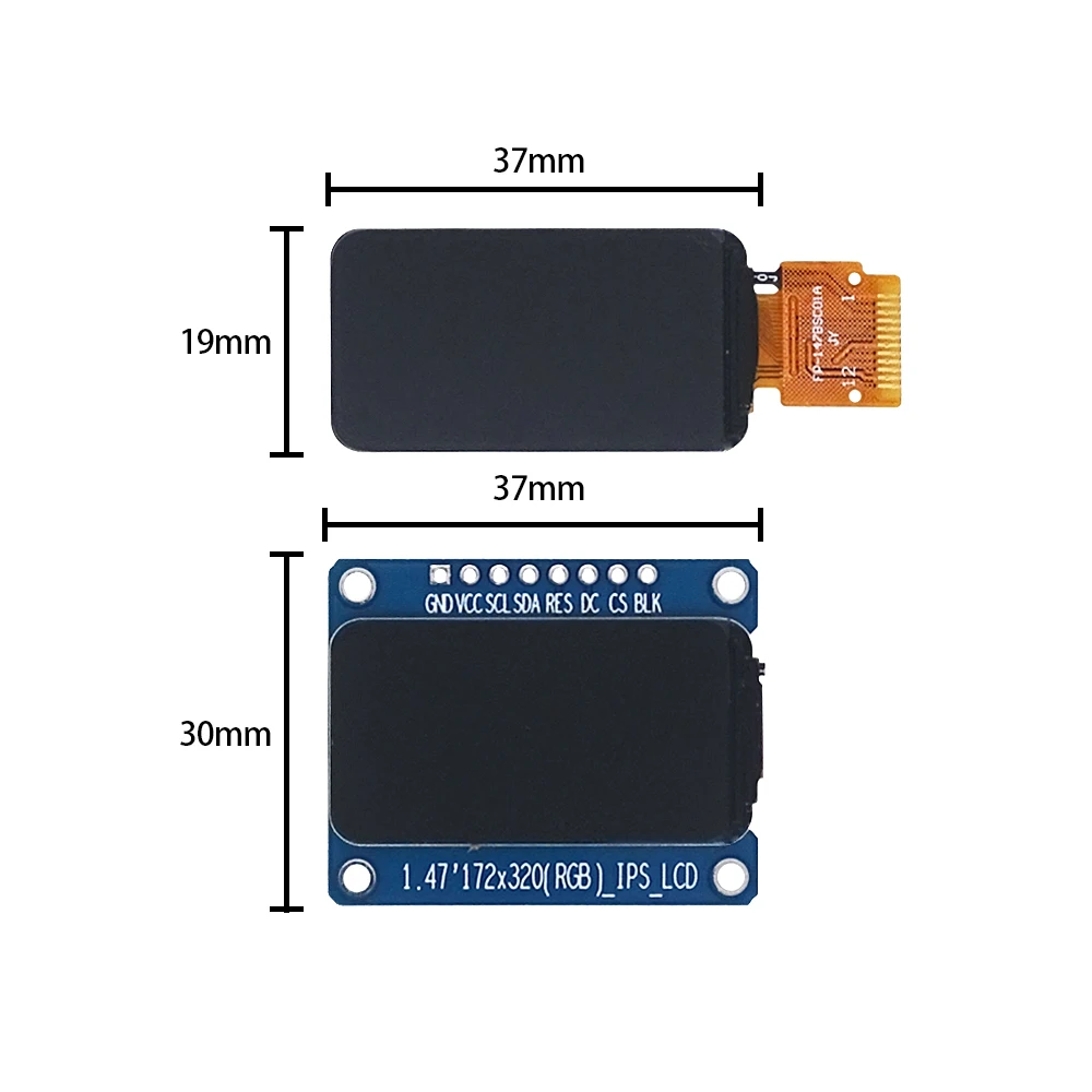 1.47 inch TFT IPS HD Display Screen LCD Module 172*320 SPI interface ST7789 driver 172X320 1.47