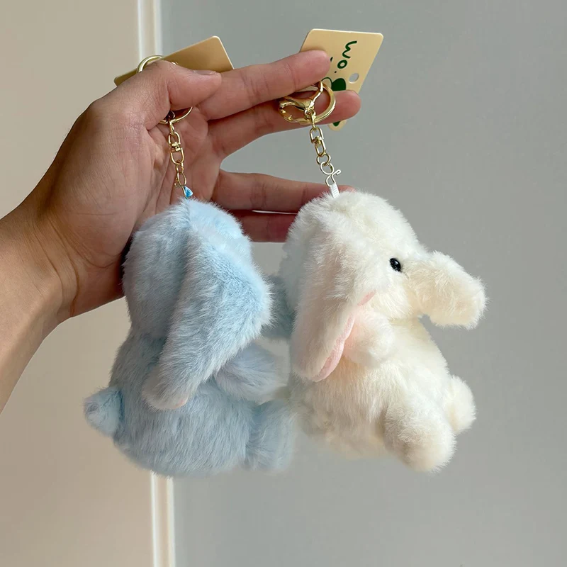 Zittende olifant knuffel klein hangend ornament paar tas accessoire schattig meisje schooltas accessoire sleutelhanger