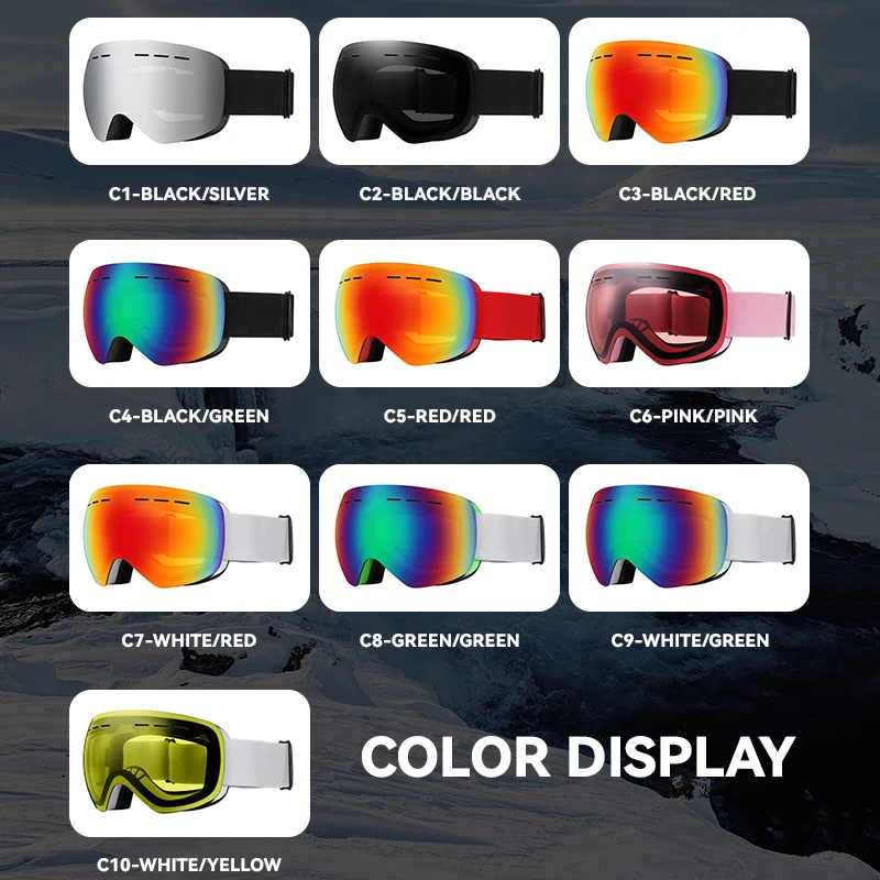 Karos Skiing Goggles Double Layer Anti Fog UV400 Winter Glasses Wide Vision Snowboard Eyewear for Ski Snowmobile Snow Sports 4