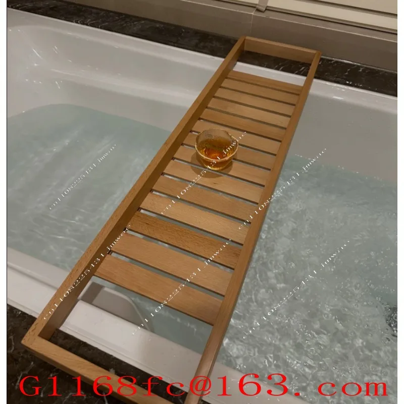 Solid Wood Bathtub Rack Bathroom Storage Rack Toilet Decorative Wooden Tray Rack