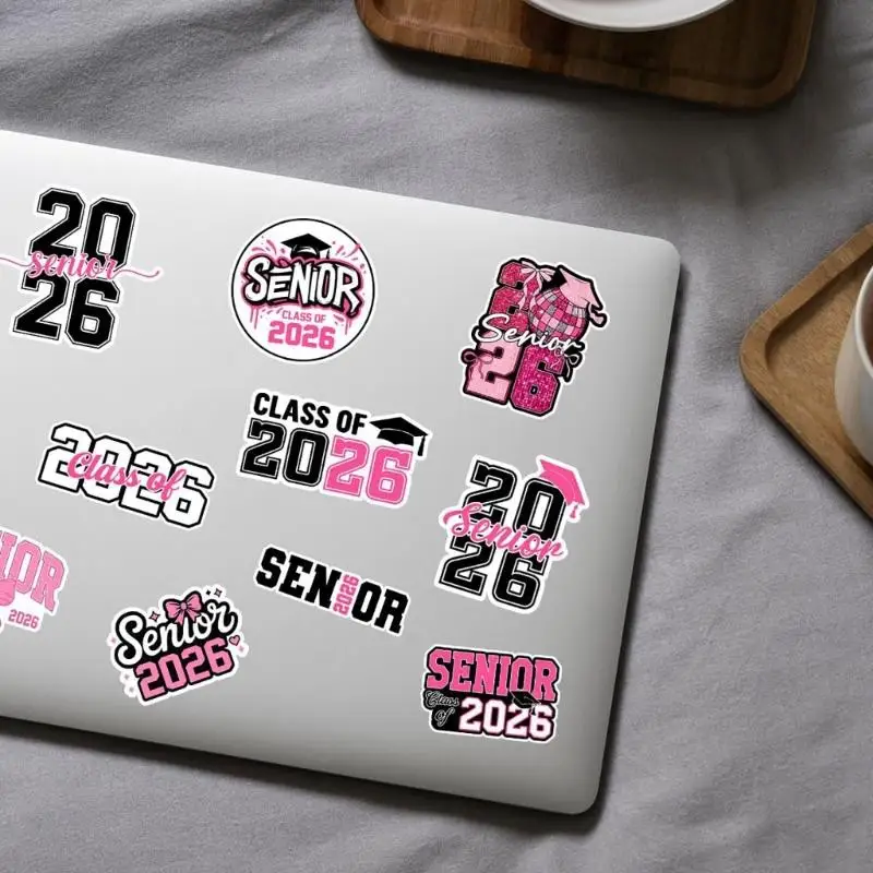 10pcs 선임 2026 졸업 스티커 영구 PVC 데칼 스크랩북 학교 학용품 선물 대학 수업 2026