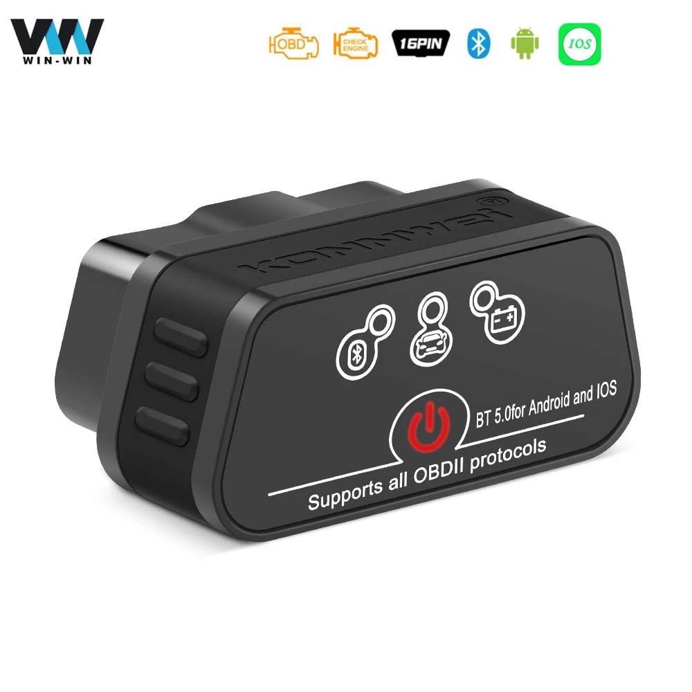 KONNWEI KW901 ELM327 V1.5 Bluetooth 5,0 OBDII сканер для автомобильных диагностических инструментов Android/IOS