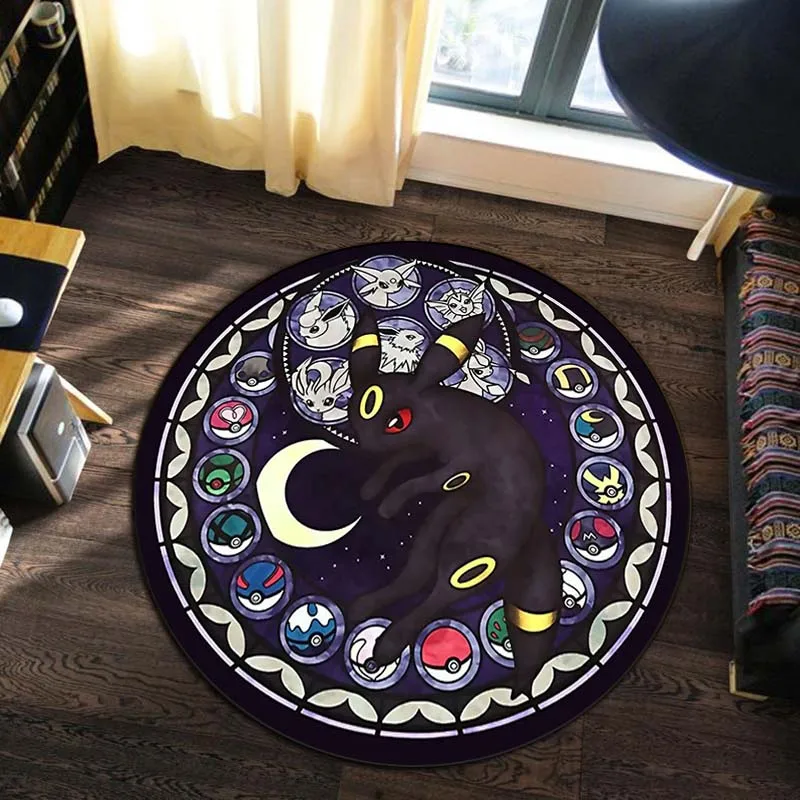 

5 Size Pokémon Cartoon Printing Round Carpet and Rug Living Room Bedroom Table and Chair Sofa Decorative Carpet Exquisite Gift