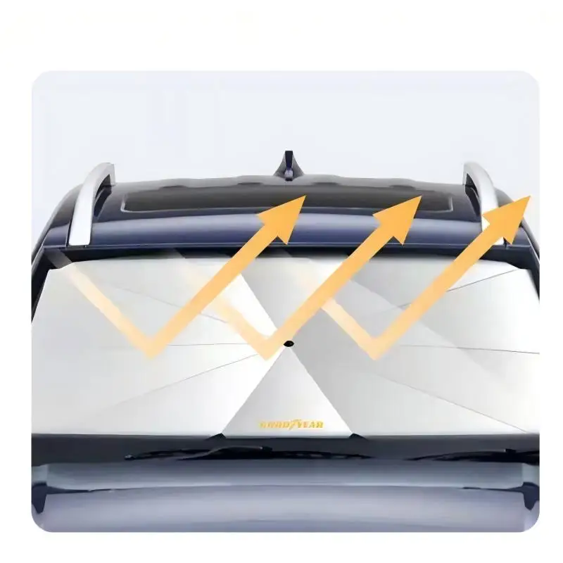 

Home-use car sunshade with front cover for heat insulation, sun protection, UV protection, light blocking and shade 130*75cm