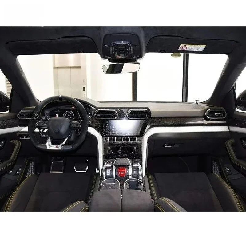 Dry Carbon Fiber Interior Panel Cover Trim for URUS Front Panel Cover Sticker Car Accessories Decorative