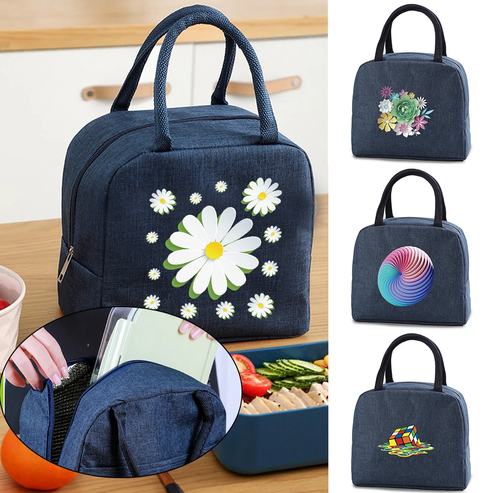 

Simple 3D Pattern Unisex Lunch Bag Multifunctional New Insulation Fashion Portable Lunch Bag