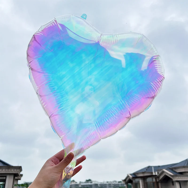 

6pcs Laser Balloon Gradient Balloon Colorful Heart Round Star Shaped Transparent Foil Balloons Wedding Birthday Party Decoration