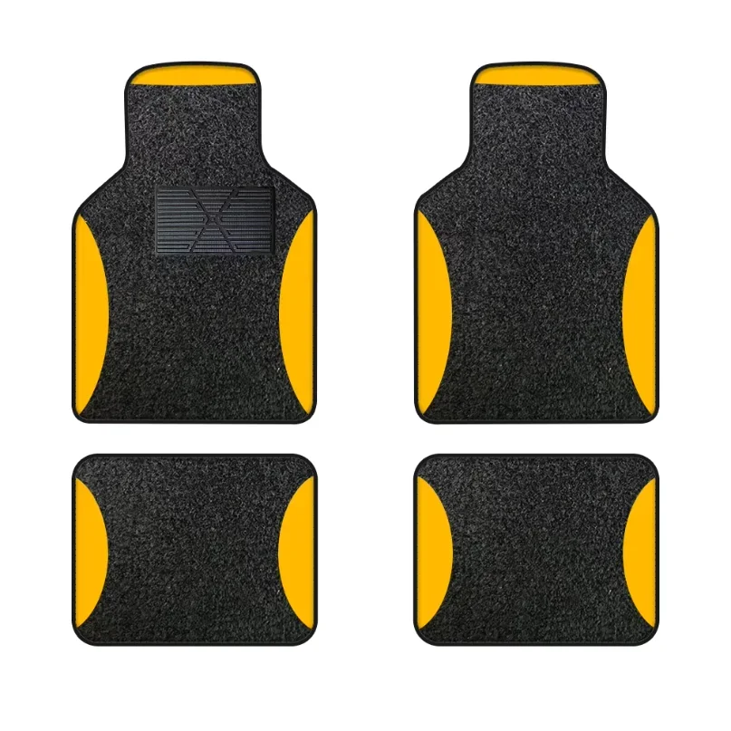 10X alfombrillas universales coloridas para coche, de poliéster, terciopelo, impermeables, duraderas, antideslizantes, negras, 4