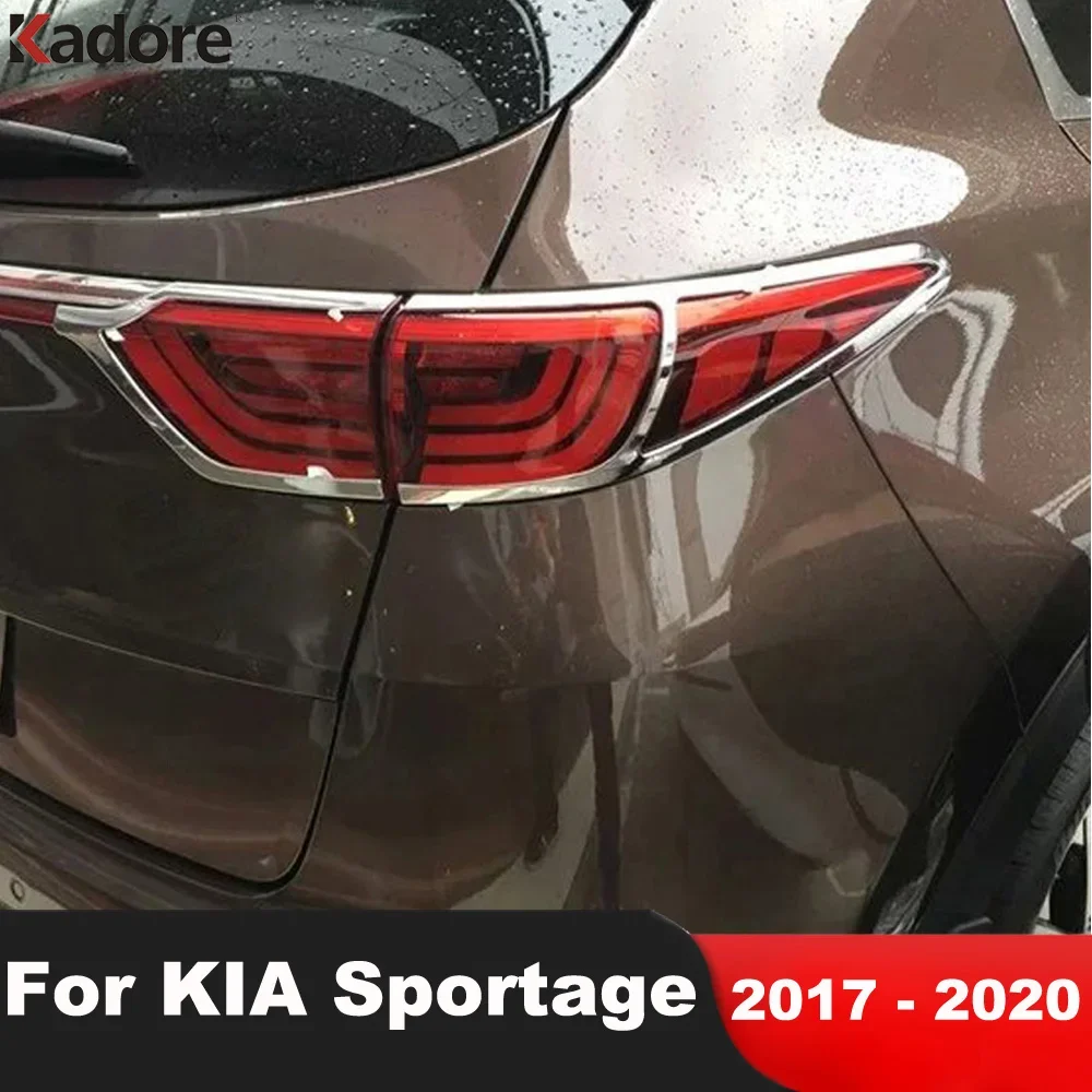 Rear Tail Light Lamp Cover Trim For KIA Sportage 2017 2018 2019 2020 Chrome Car Taillight Taillamp Frame Trims Accessories