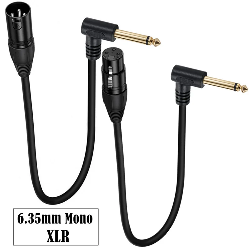 6.35mm to XLR Cable  XLR 3 Pin to 6.35mm TS  Mono Male Unbalanced Interconnect Wire Mic Cord for Dynamic Microphone  0.5m