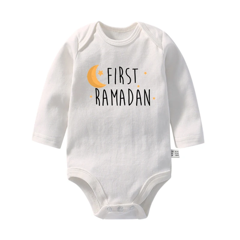 My First Eid Baby Bodysuits Cotton Long Sleeve Eid Mubarak Rompers Boys Girls 1st Ramadan Clothes Islamic Muslim Holiday Outfits