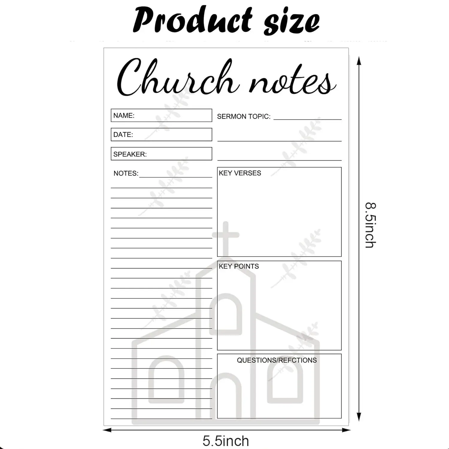 Imagem -06 - Auto-adesivo Notas Religiosas Notebook Church Journal Christian Sticky Note Pads 5.5*8.5 Polegada 100 Páginas