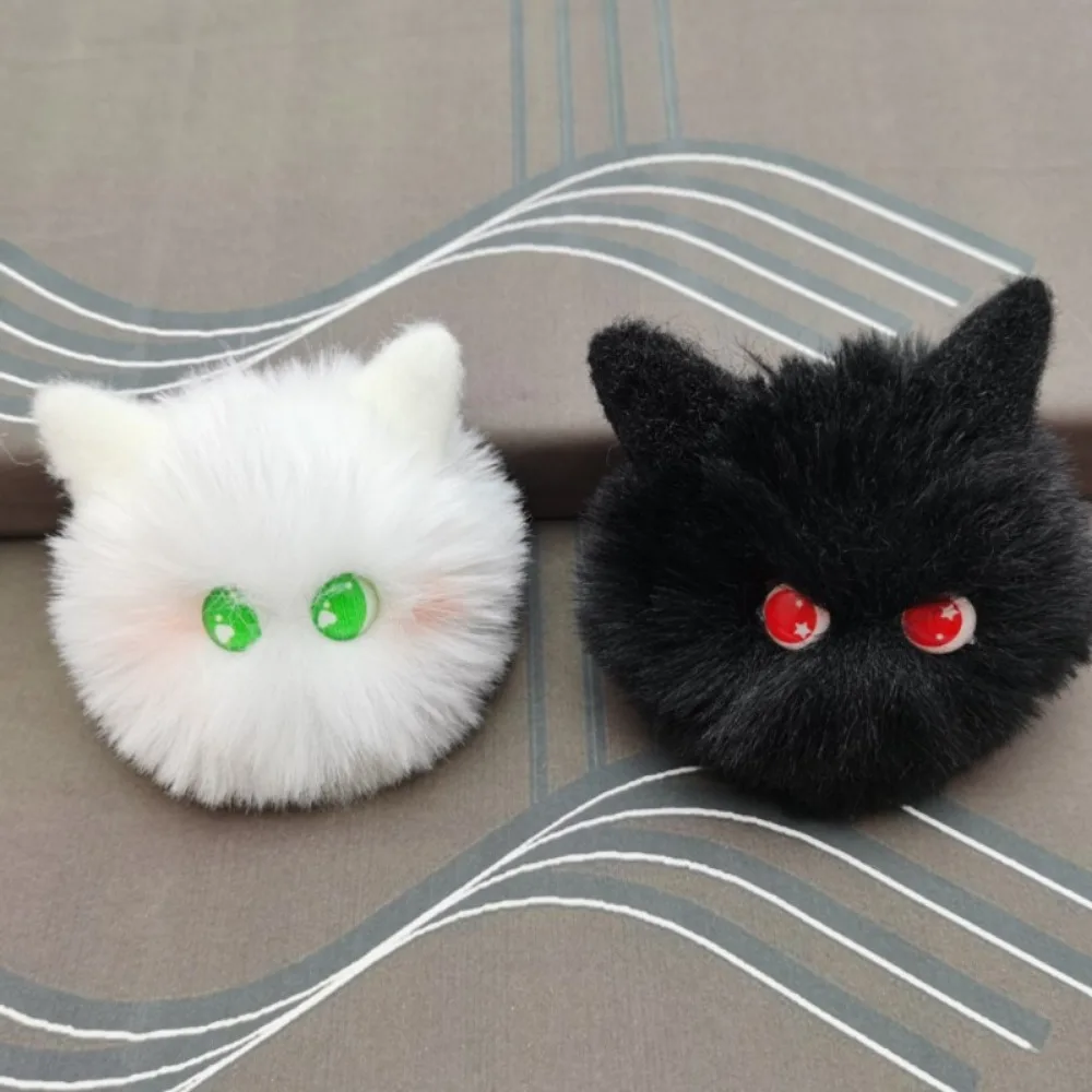 Powder Blusher Cat Ball Keychains Plush Doll Pendant Long Wool Bag Pendant Clothing Accessories Decor Ornamet Gifts