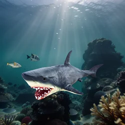 Large Marine AnimalModel Kids Toys Simulation Shark Model Realistic Biological Megalodon Sea World Children's Educational Toy