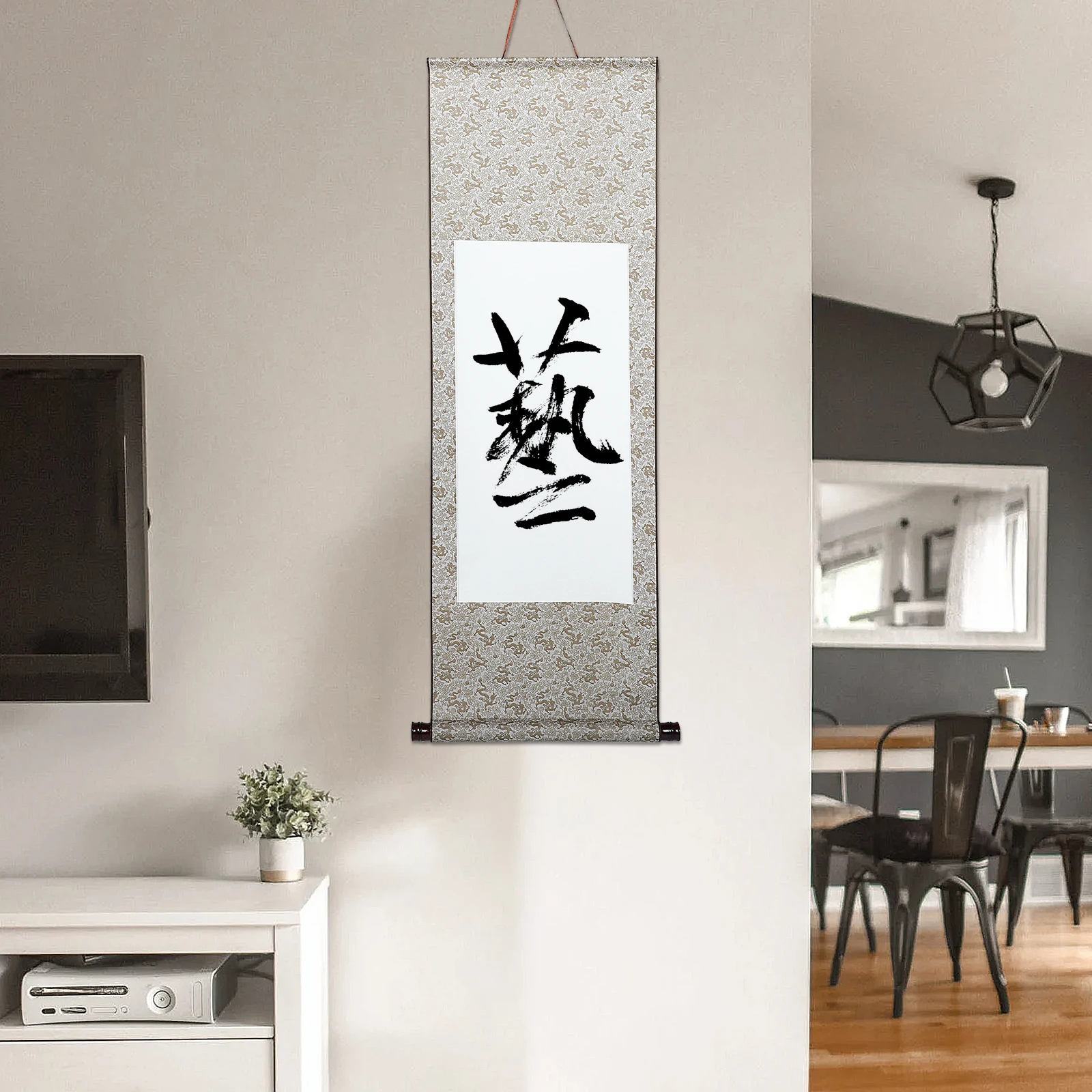 

Reel Blank Scroll Canvas Wall Hanging Wood Writing Chinese Calligraphy Supplies