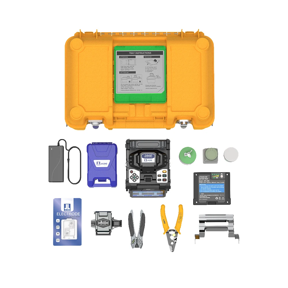 JILONG KL-280T FIber Optic fusion splicer 4 Motor Auto Heat Welding Machine With 2 Layer Cooling Tanks