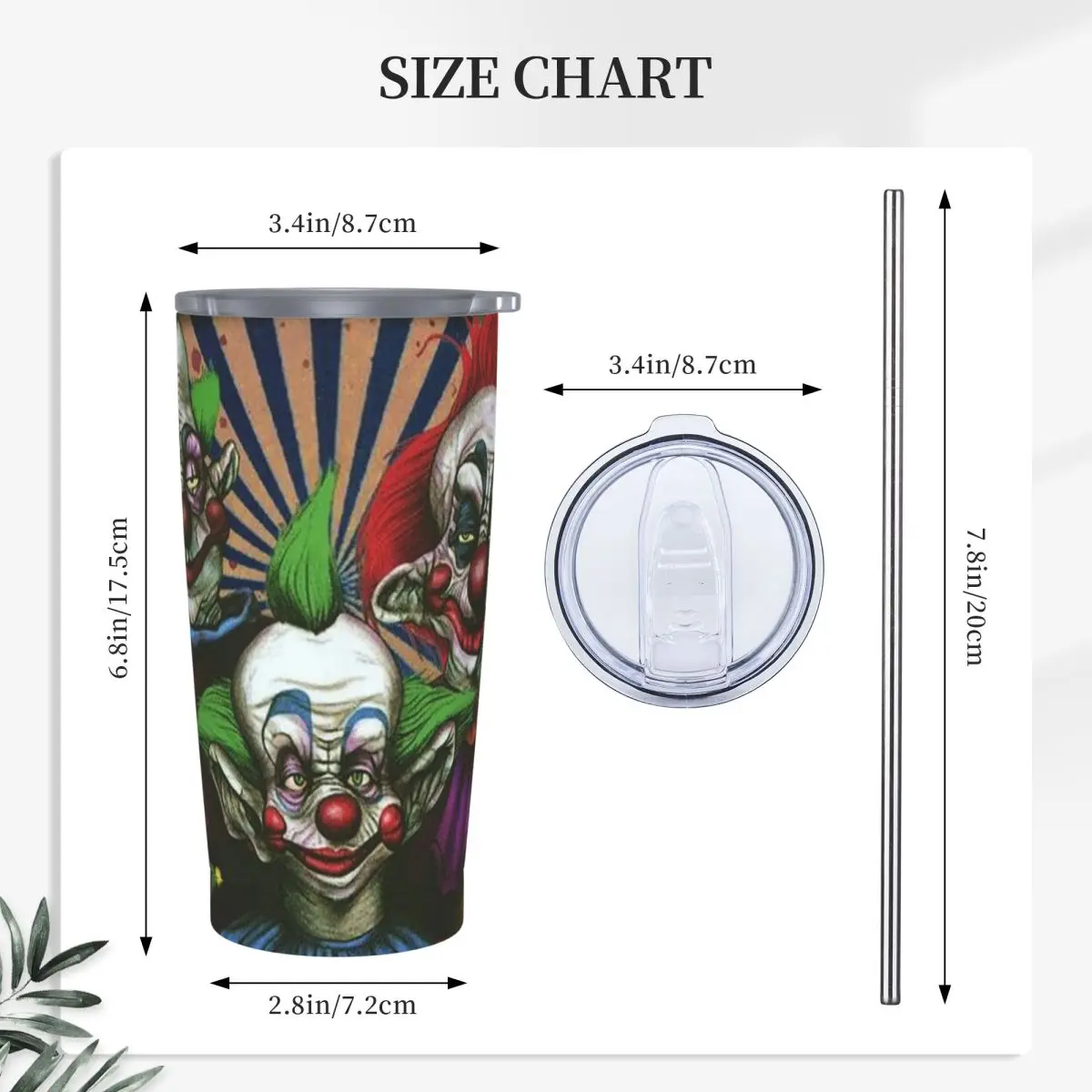 Killer Klowns From Outer Space Stainless Steel Tumbler Vacuum Insulated Mugs Thermal Cold Bottle Straw With Lid 20oz