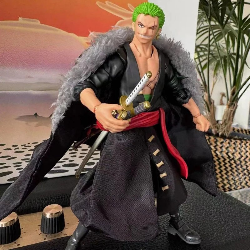 Capa de felpa con estampado de leopardo, ropa hecha a mano de la serie Anime Zoro Sanji, adecuado para juguete humanoide móvil de tamaño 1/12, Shf de una pieza