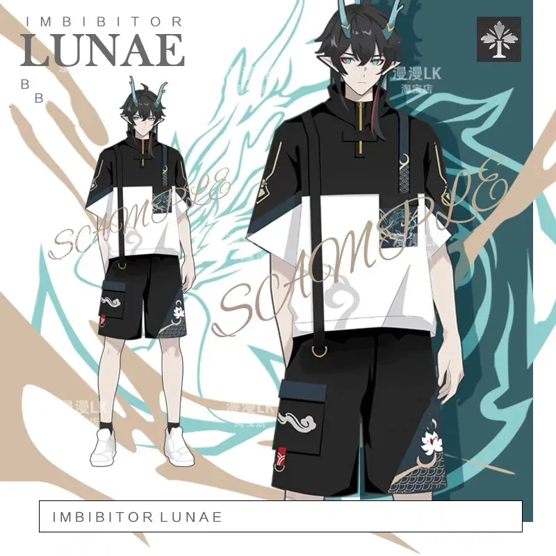 

Honkai Star Rail Dan Heng Imbibitor Lunae футболка для косплея и шорты, топы, комплект брюк, костюм с короткими рукавами, летняя крутая уличная одежда