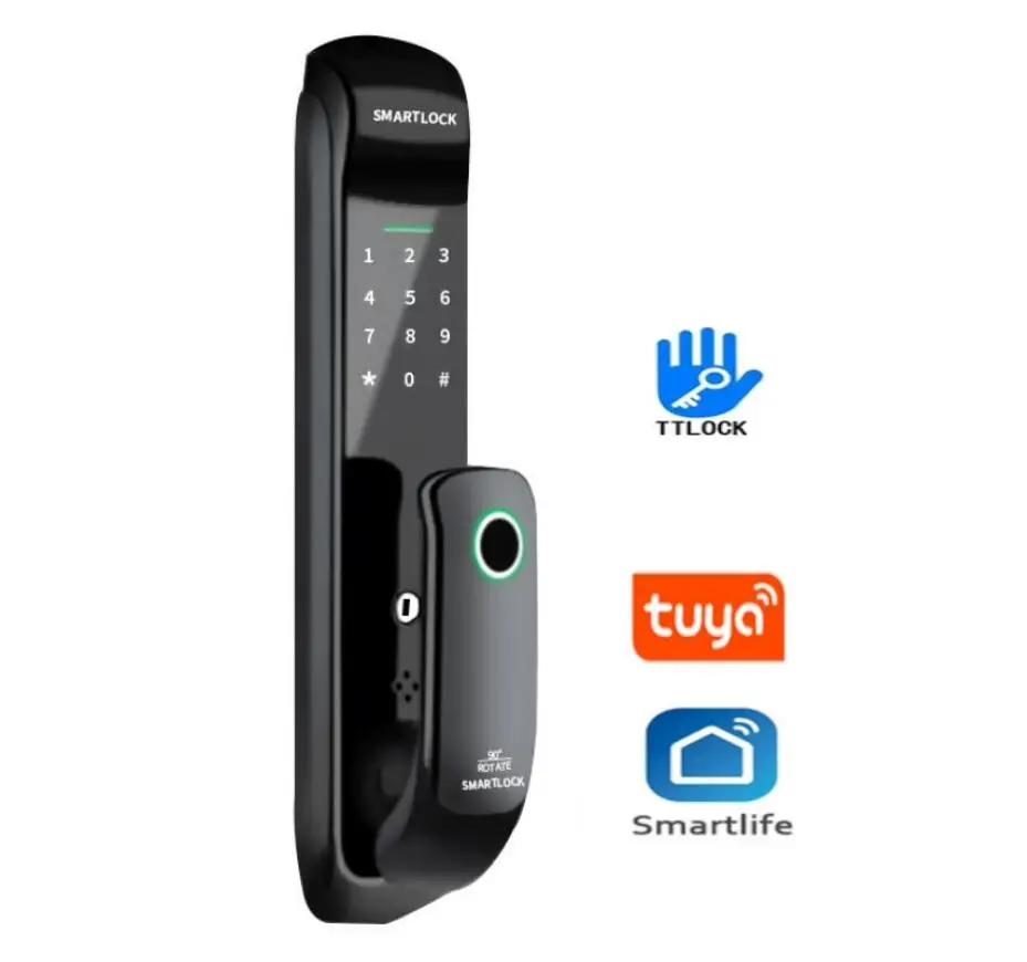 

TUYA (wifi) TTlock smart lock with password fingerprint IC card key to unlock is often used in apartments homestays and offices