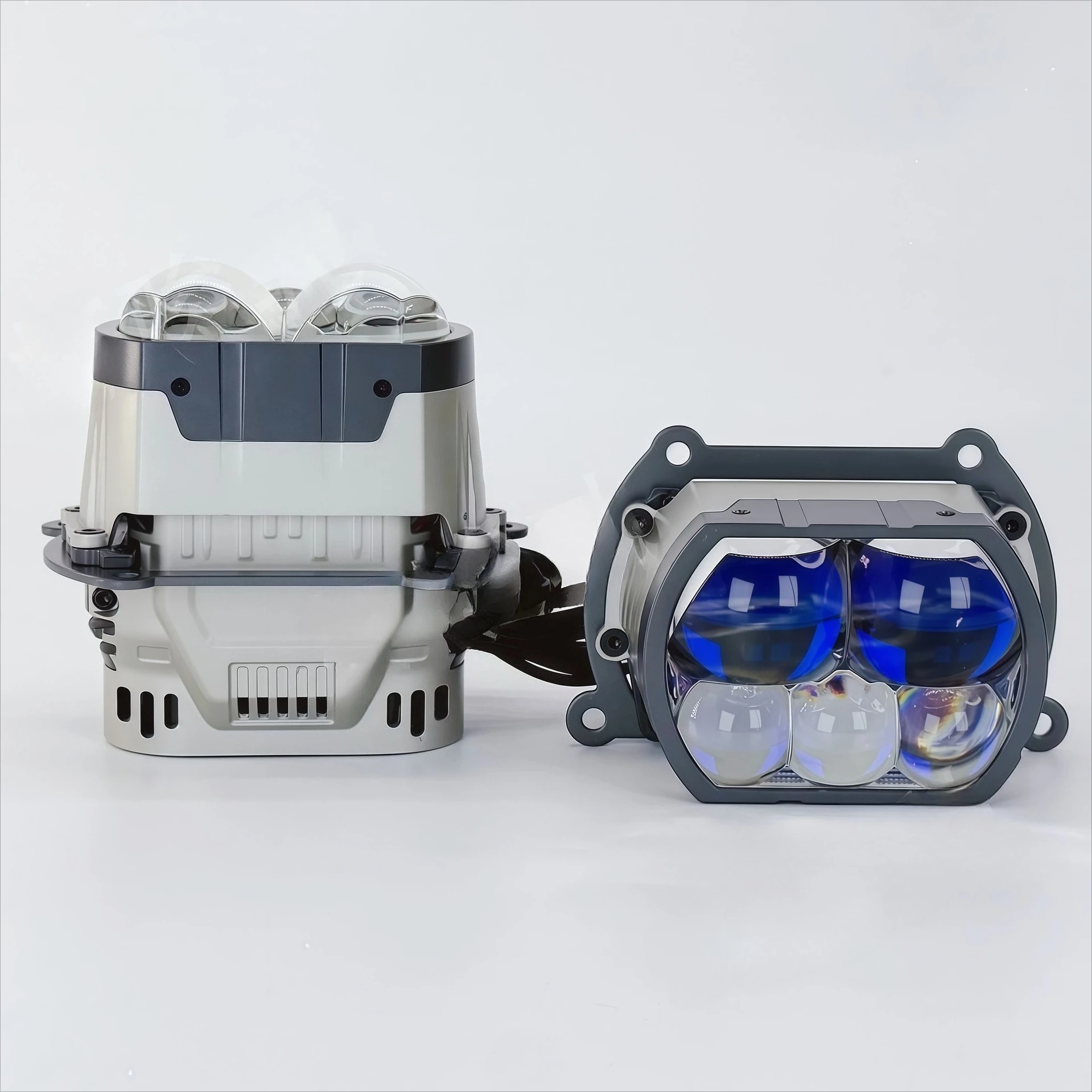 D5F 5-LED Square Projector Lens Headlight 200W High Power Super Bright Dual Beam Hi/Lo Beam Integrated Automotive LED Headlamp view 2